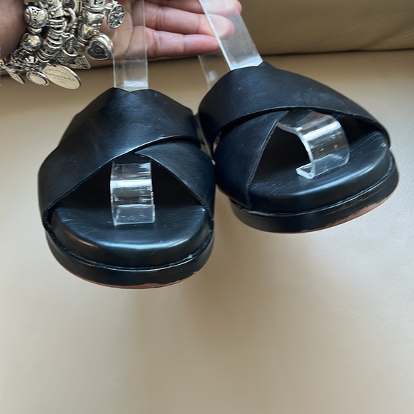 Madewell Louisa Crisscross black leather Slide Sandals - Picture 4 of 5
